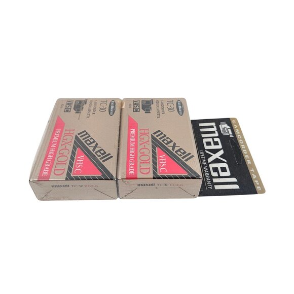 Maxell TC-30 HGX-Gold Premium High Grade Camcorder Videocassette 2-Pack New Seal - Picture 6 of 10